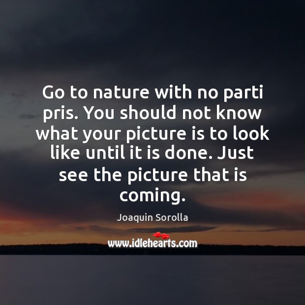 Go to nature with no parti pris. You should not know what Joaquin Sorolla Picture Quote