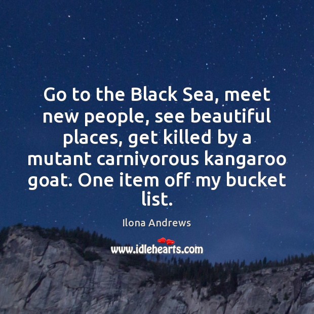 Go to the Black Sea, meet new people, see beautiful places, get Ilona Andrews Picture Quote