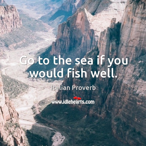 Go to the sea if you would fish well. Image