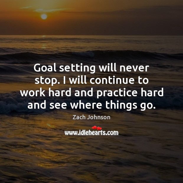 Goal setting will never stop. I will continue to work hard and Image