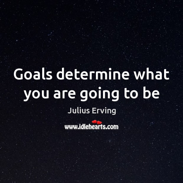 Goals determine what you are going to be Julius Erving Picture Quote