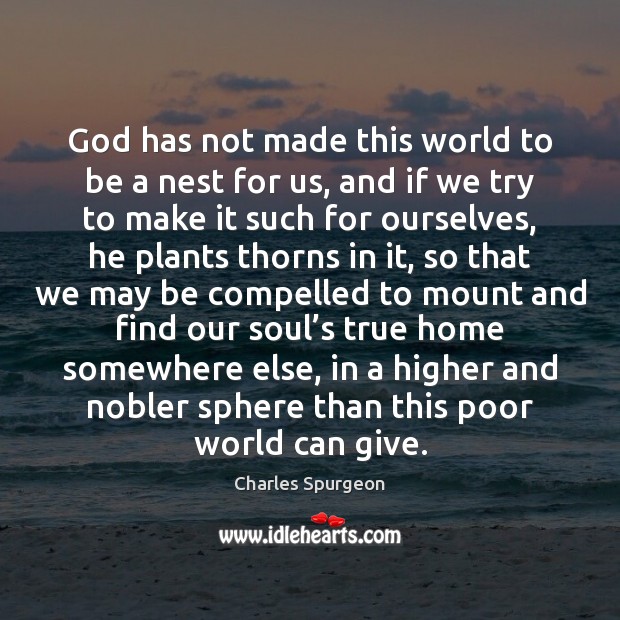 God has not made this world to be a nest for us, Image
