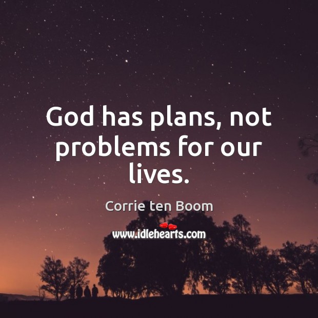 God has plans, not problems for our lives. Image