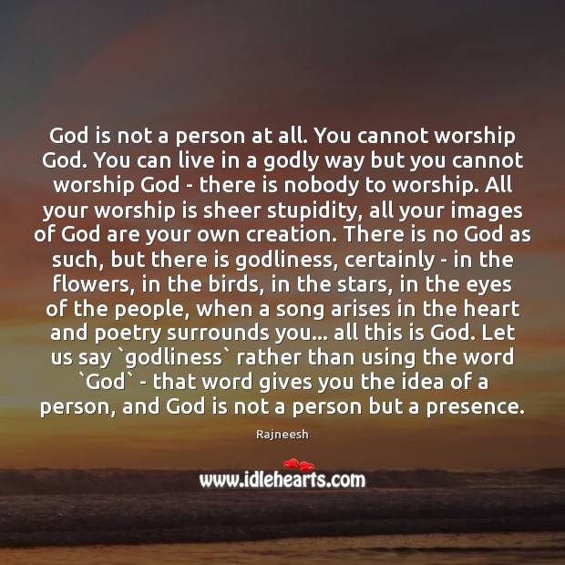God is not a person at all. You cannot worship God. You Worship Quotes Image
