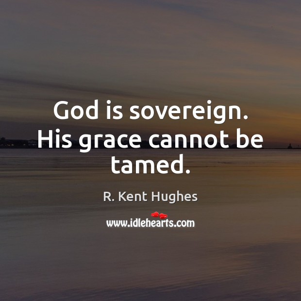 God is sovereign. His grace cannot be tamed. R. Kent Hughes Picture Quote