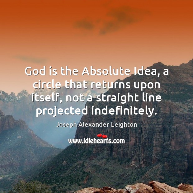 God is the Absolute Idea, a circle that returns upon itself, not Image