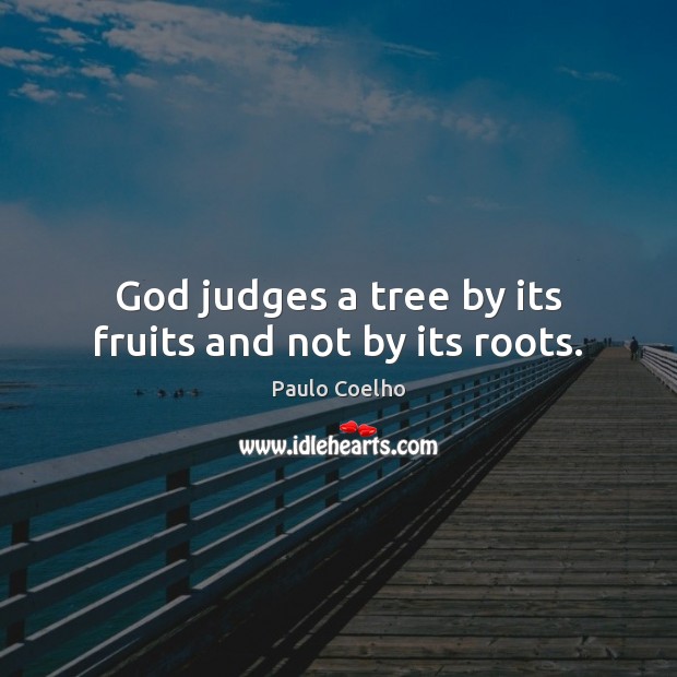 God judges a tree by its fruits and not by its roots. Image