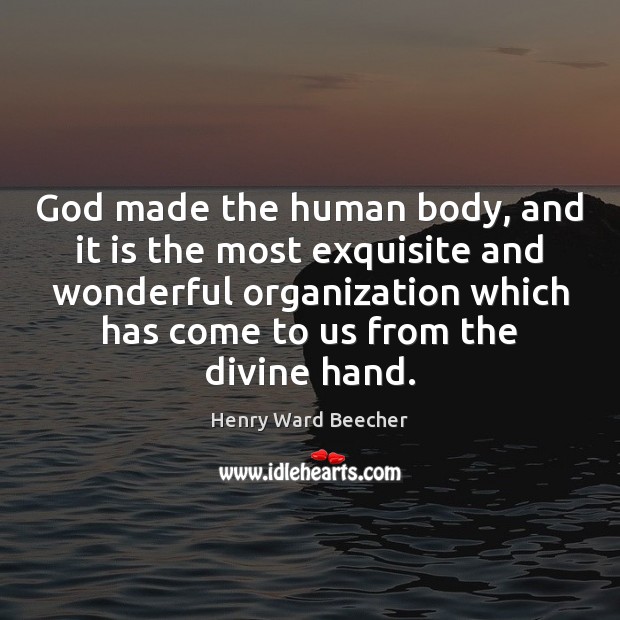 God made the human body, and it is the most exquisite and Image
