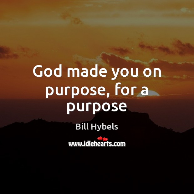 God made you on purpose, for a purpose Image