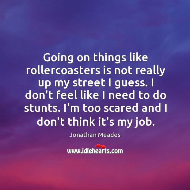 Going on things like rollercoasters is not really up my street I Jonathan Meades Picture Quote