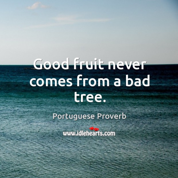 Good fruit never comes from a bad tree. Image