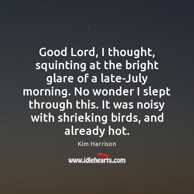 Good Lord, I thought, squinting at the bright glare of a late-July Kim Harrison Picture Quote