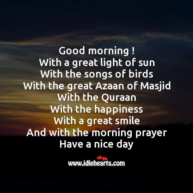 Good morning ! with a great light of sun Good Morning Quotes Image