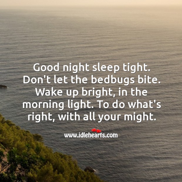 Good night sleep tight. Good Night Quotes Image