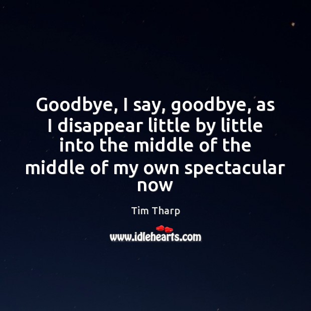 Goodbye, I say, goodbye, as I disappear little by little into the Goodbye Quotes Image