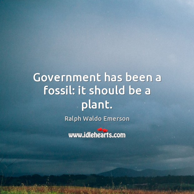 Government has been a fossil: it should be a plant. Image