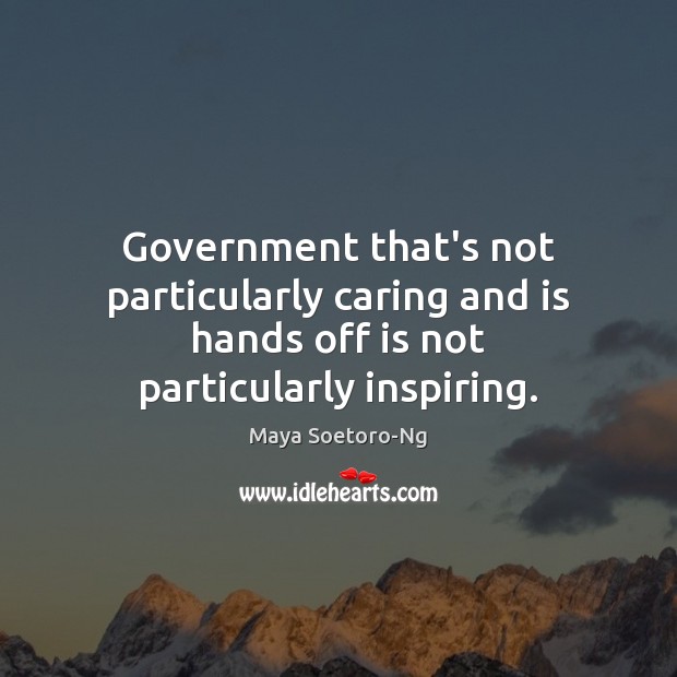 Government that’s not particularly caring and is hands off is not particularly inspiring. Care Quotes Image