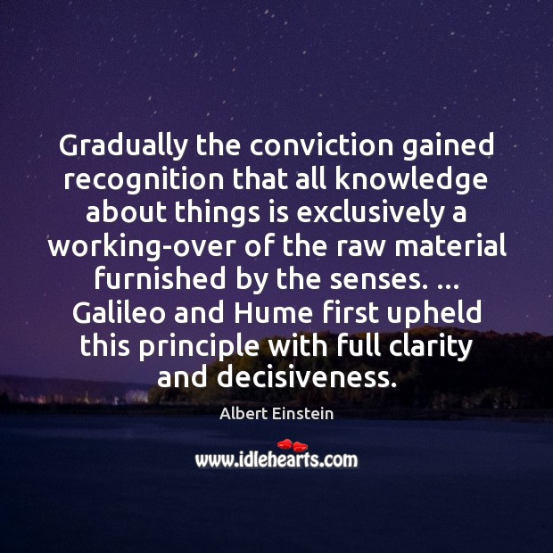 Gradually the conviction gained recognition that all knowledge about things is exclusively Image