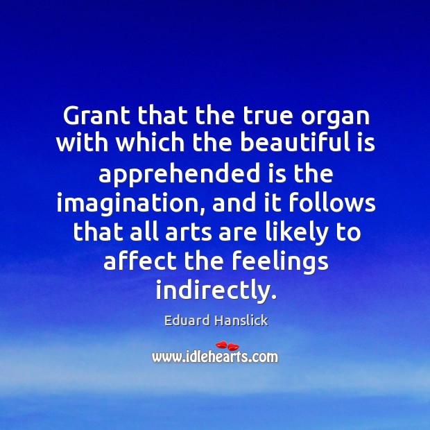 Grant that the true organ with which the beautiful is apprehended is the imagination Image
