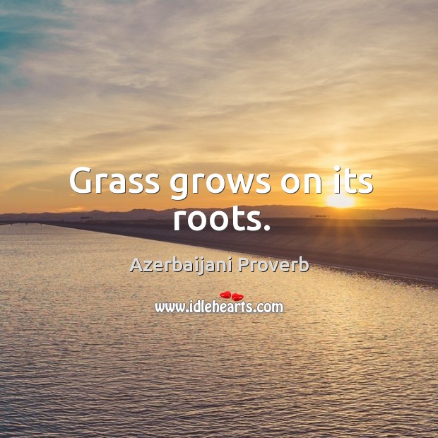 Grass grows on its roots. Azerbaijani Proverbs Image