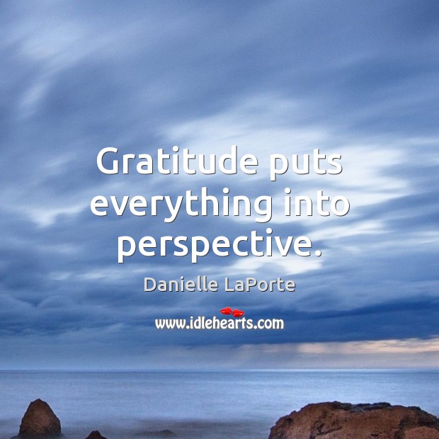 Gratitude puts everything into perspective. Danielle LaPorte Picture Quote