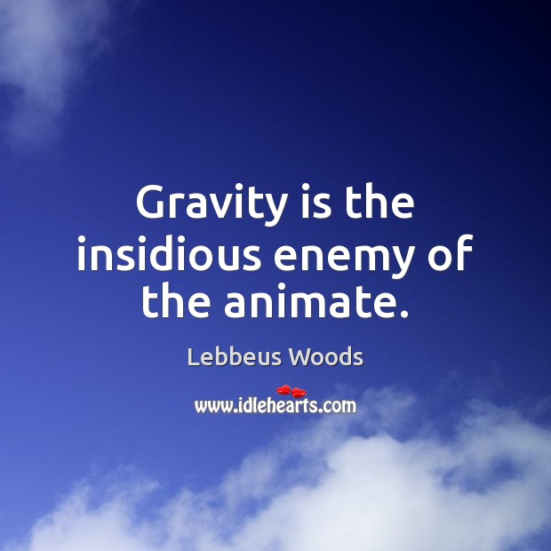 Gravity is the insidious enemy of the animate. Lebbeus Woods Picture Quote