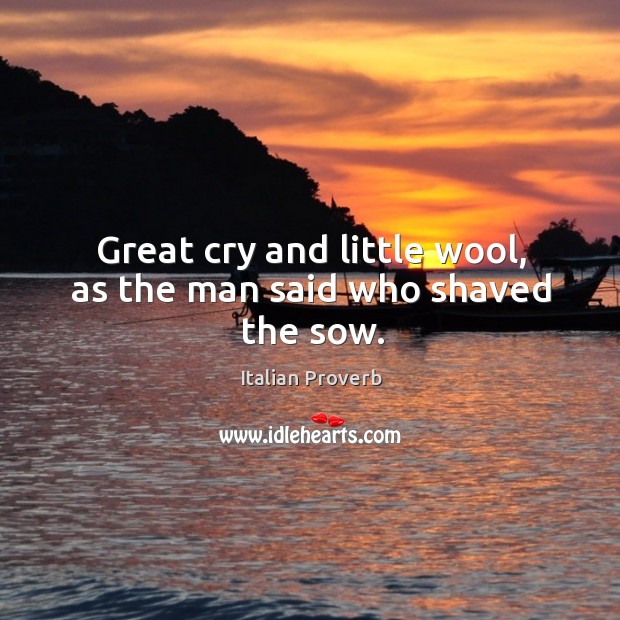 Great cry and little wool, as the man said who shaved the sow. Image