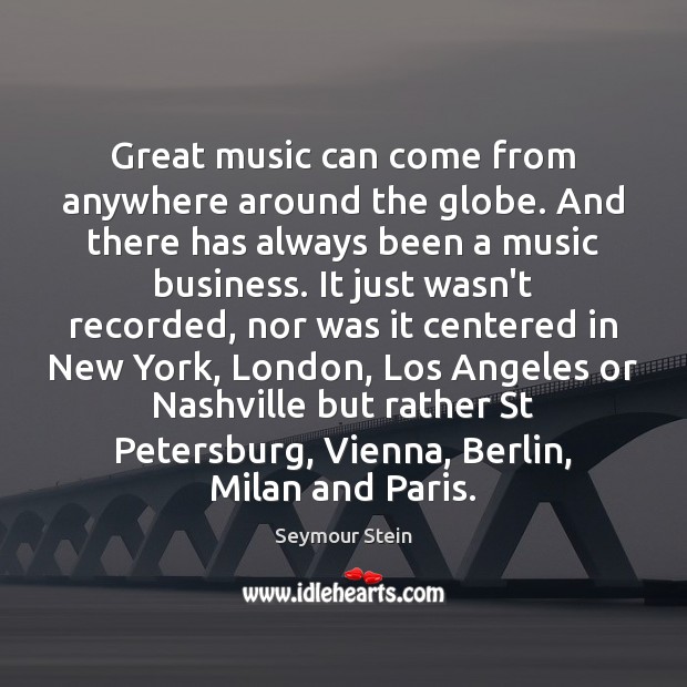 Great music can come from anywhere around the globe. And there has Image