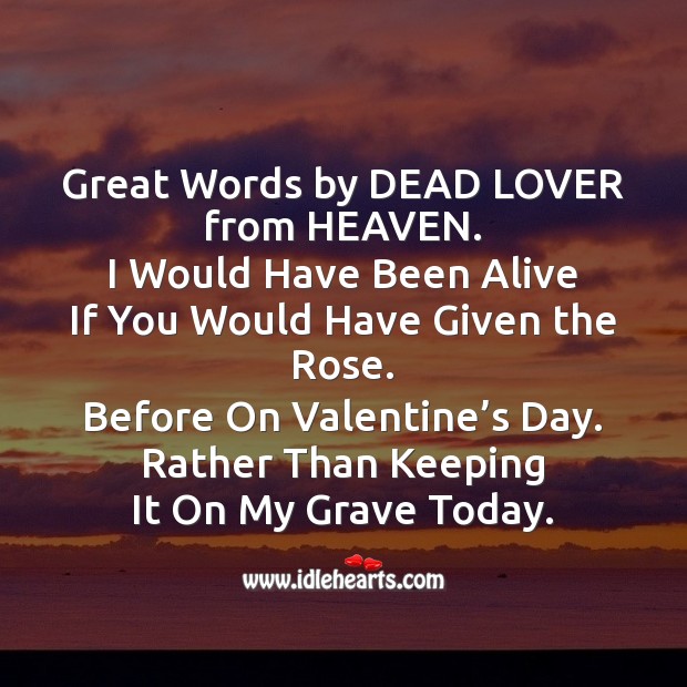 Great words by dead lover from heaven Valentine’s Day Quotes Image