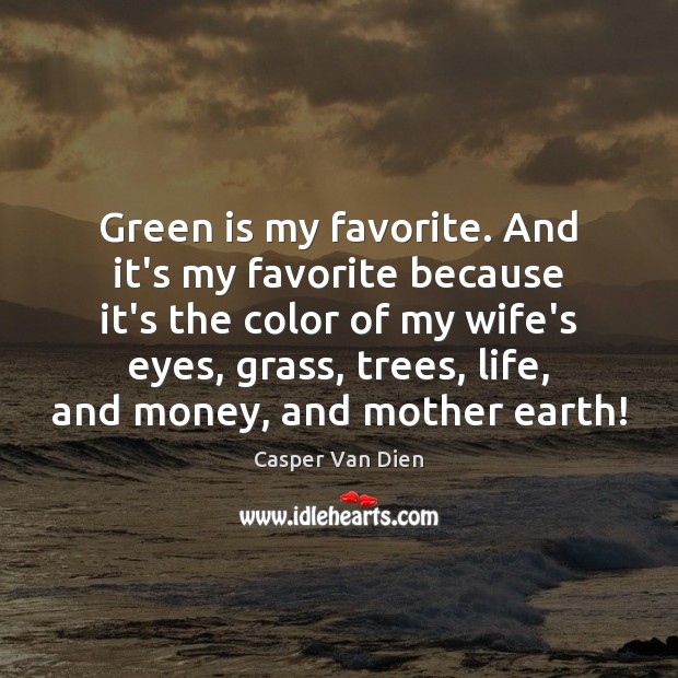 Green is my favorite. And it’s my favorite because it’s the color Casper Van Dien Picture Quote
