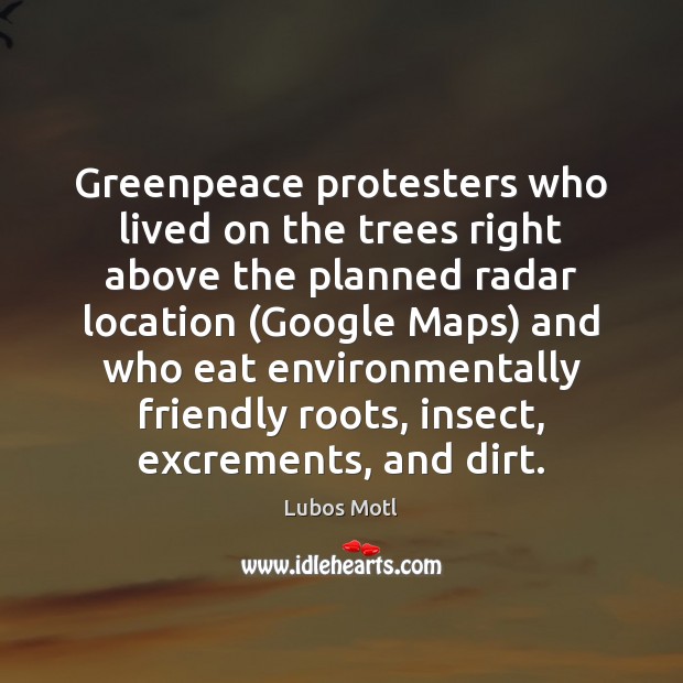 Greenpeace protesters who lived on the trees right above the planned radar 