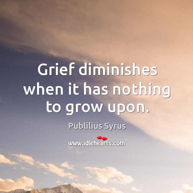 Grief diminishes when it has nothing to grow upon. Image