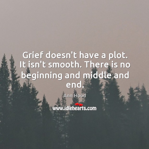Grief doesn’t have a plot. It isn’t smooth. There is no beginning and middle and end. Ann Hood Picture Quote