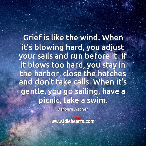 Grief is like the wind. When it’s blowing hard, you adjust your Image