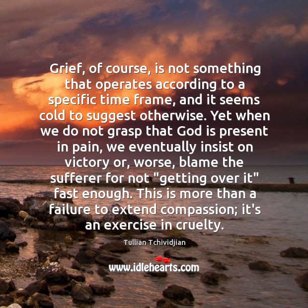 Grief, of course, is not something that operates according to a specific Tullian Tchividjian Picture Quote