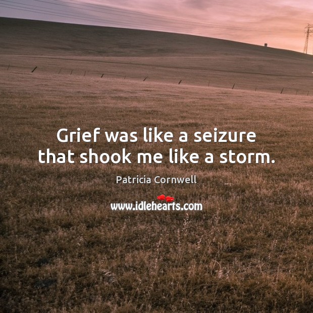 Grief was like a seizure that shook me like a storm. Patricia Cornwell Picture Quote