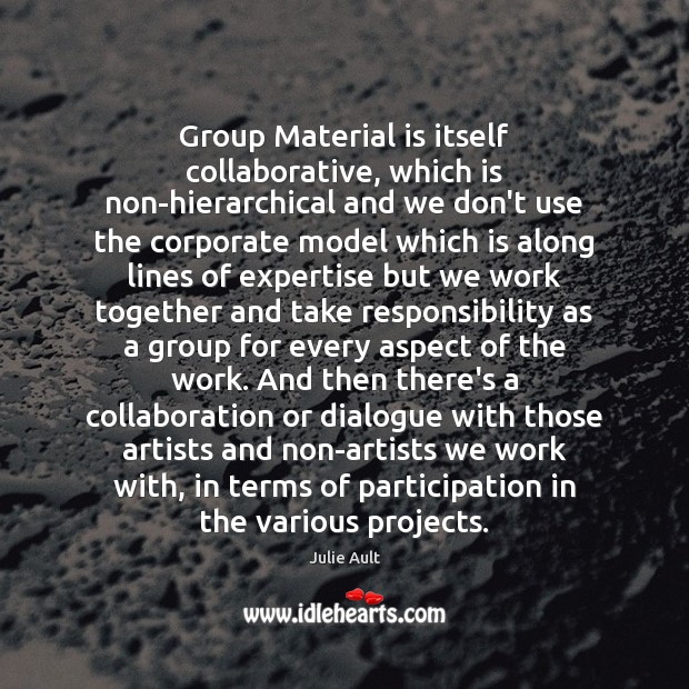 Group Material is itself collaborative, which is non-hierarchical and we don’t use Image