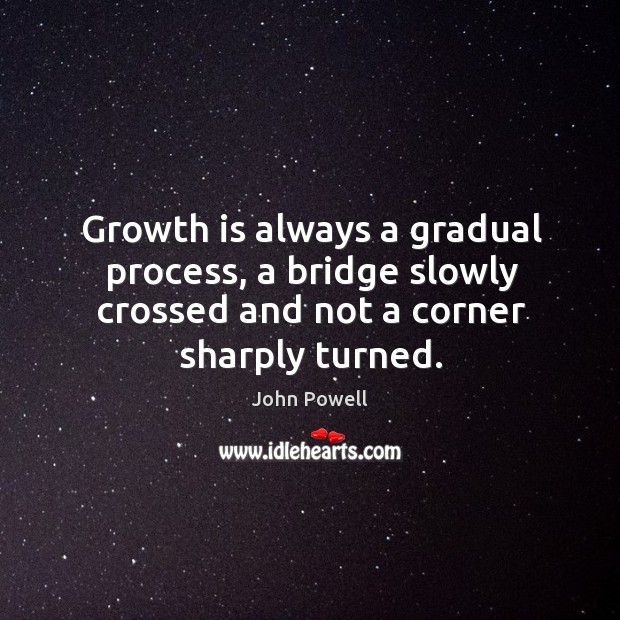Growth is always a gradual process, a bridge slowly crossed and not Image