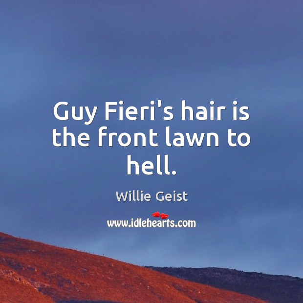 Guy Fieri’s hair is the front lawn to hell. Image