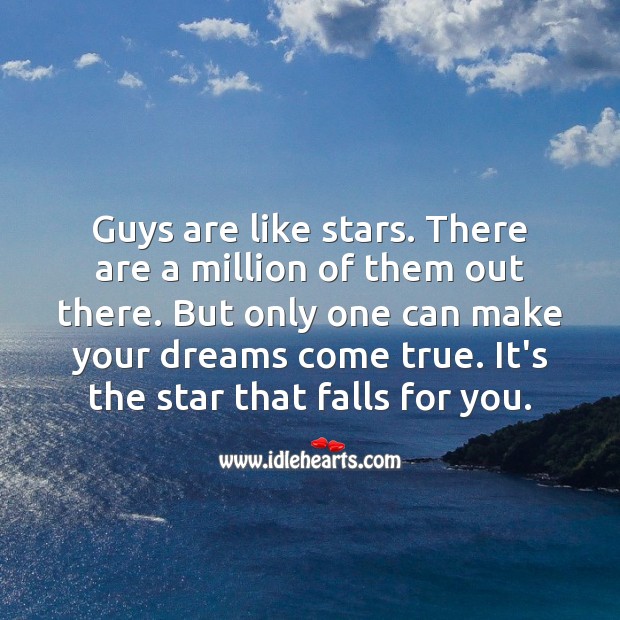 Guys are like stars. Falling in Love Quotes Image
