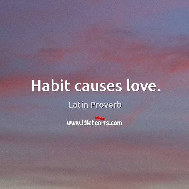 Habit causes love. Latin Proverbs Image