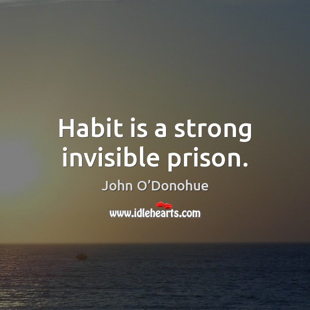 Habit is a strong invisible prison. John O’Donohue Picture Quote