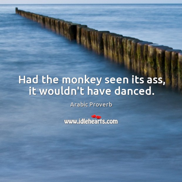 Had the monkey seen its ass, it wouldn’t have danced. Image