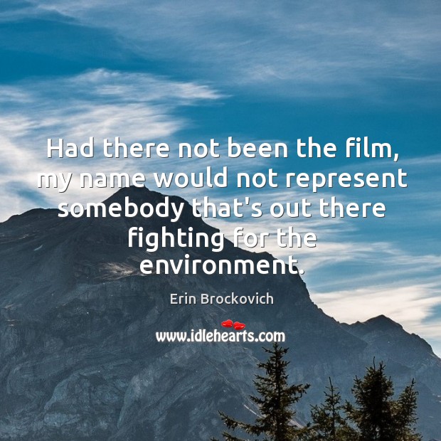 Had there not been the film, my name would not represent somebody Erin Brockovich Picture Quote