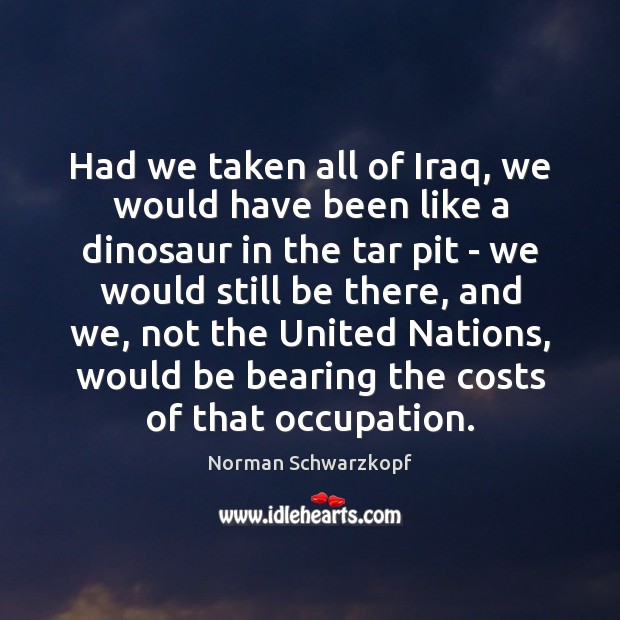Had we taken all of Iraq, we would have been like a Image
