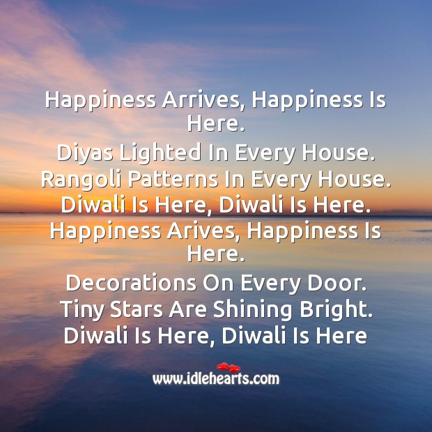 Happiness arrives, happiness is here Diwali Messages Image