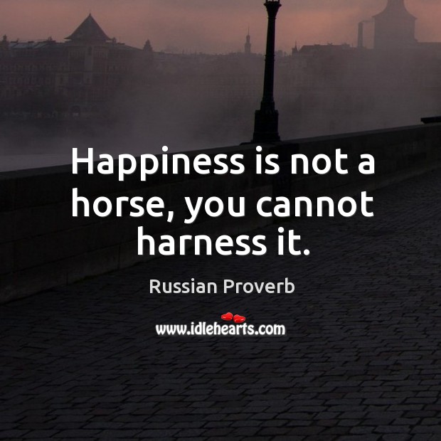 Happiness is not a horse, you cannot harness it. Happiness Quotes Image
