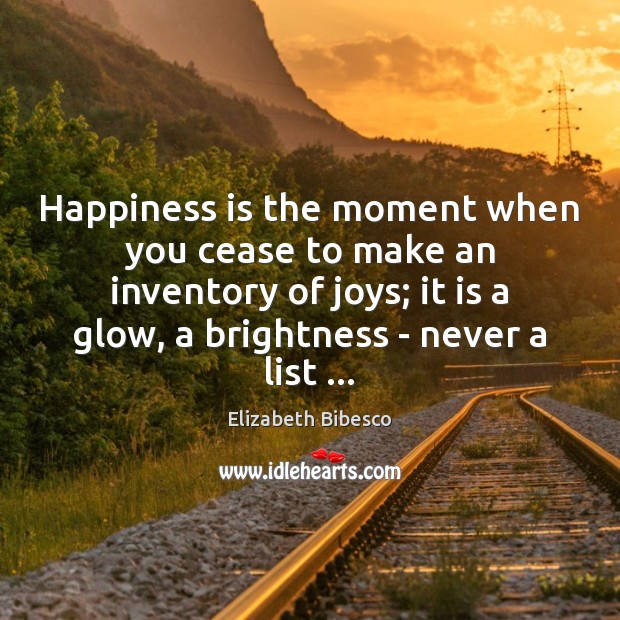 Happiness is the moment when you cease to make an inventory of Image