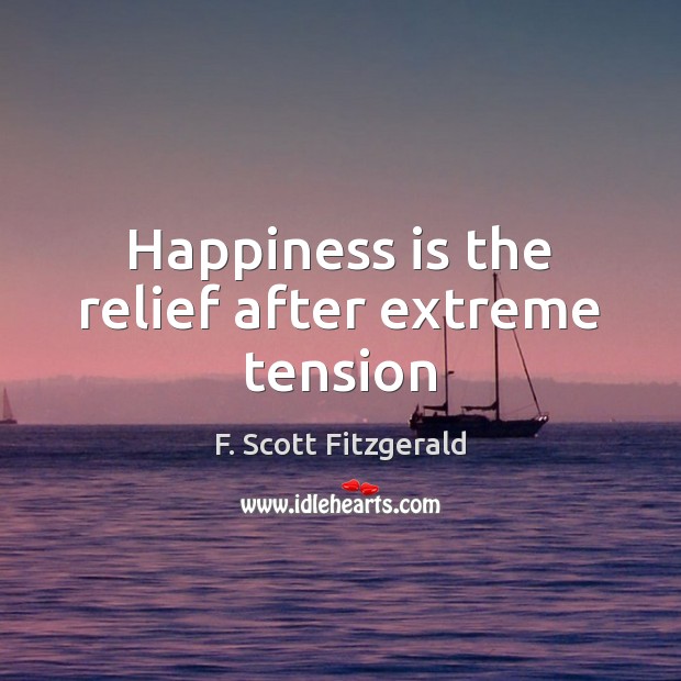 Happiness is the relief after extreme tension Image