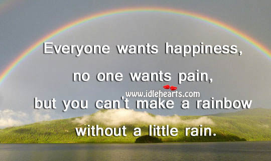 You can’t make a rainbow  without a little rain. Image